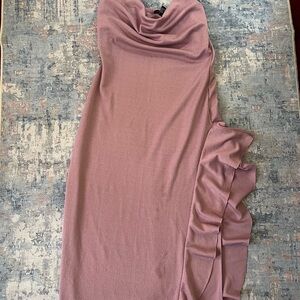 Medium lavender flare dress, with split from Forever 21